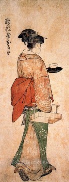 okita the tea house girl 1 Kitagawa Utamaro Ukiyo e Bijin ga Oil Paintings
